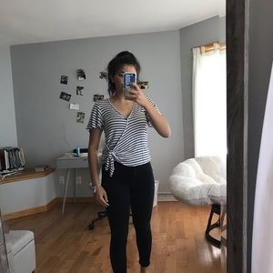 dry goods striped and flowy shirt